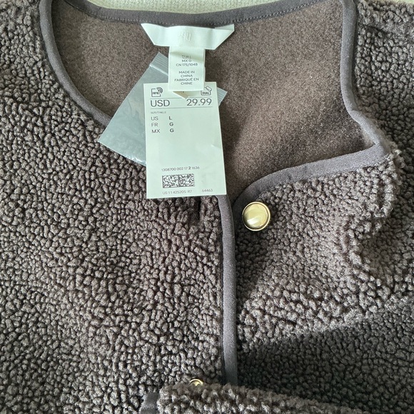 H & M Teddy Fleece Jacket Large - Picture 4 of 6